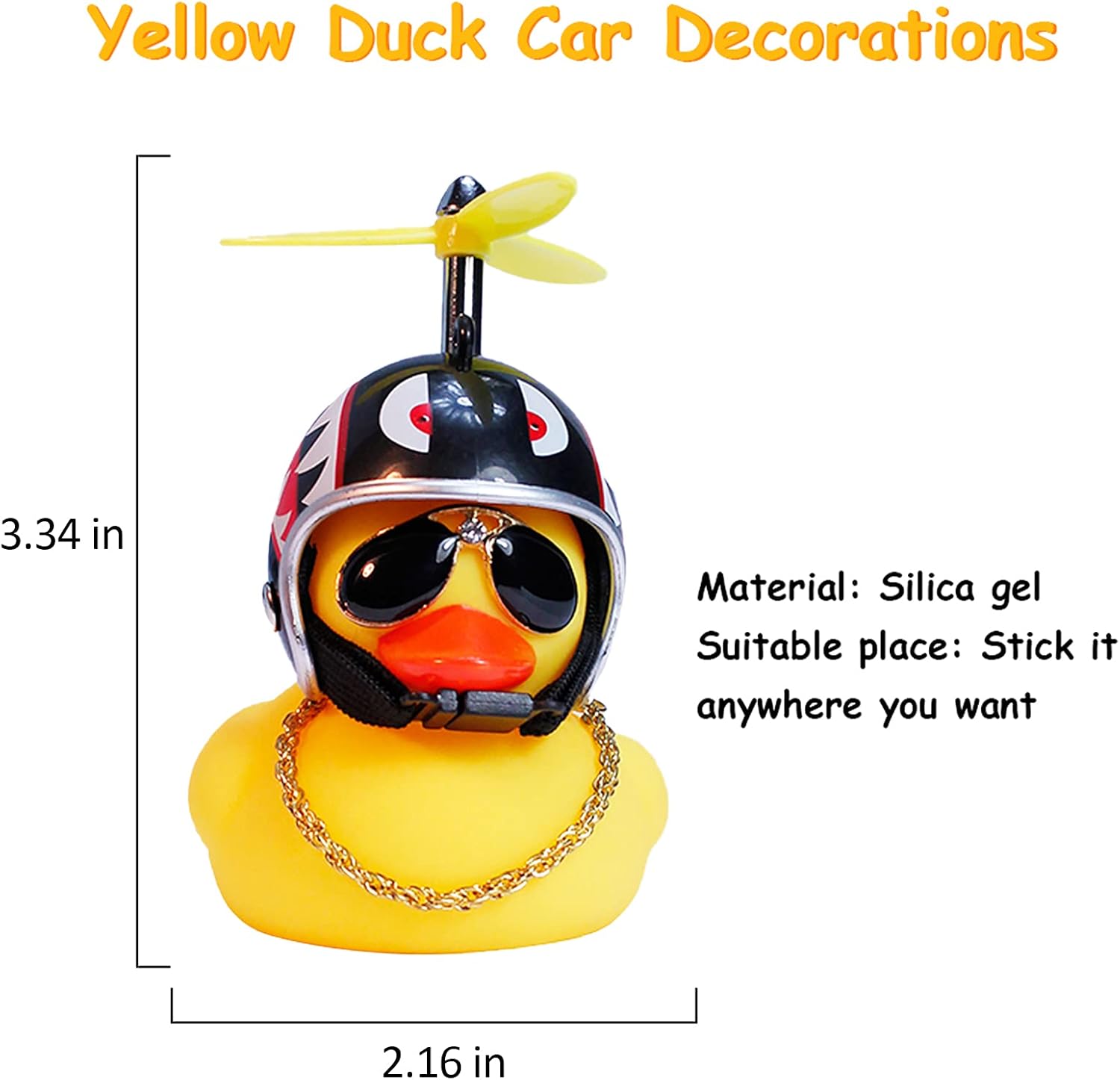 wonuu – Adornos de goma para coche, diseño de pato, color amarillo