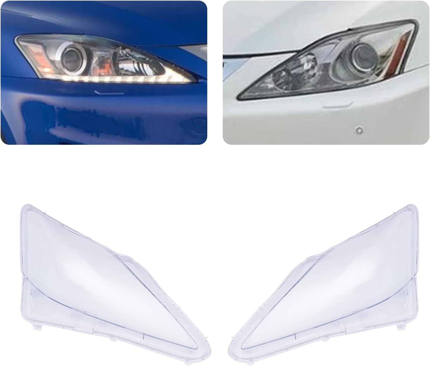 CNCEST Par de faros delanteros delanteros izquierdos y derechos, pantalla de repuesto para Lexus IS250 300 350 2006 2007 2008 2009 2010 2011 2012