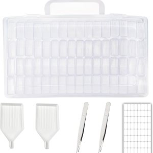 Contenedores de almacenamiento de pintura de diamantes, caja de almacenamiento de semillas, caja de plástico portátil 5D con etiquetas adhesivas Contenedores de almacenamiento de pintura de diamantes, caja de almacenamiento de semillas, caja de plástico portátil 5D con etiquetas adhesivas