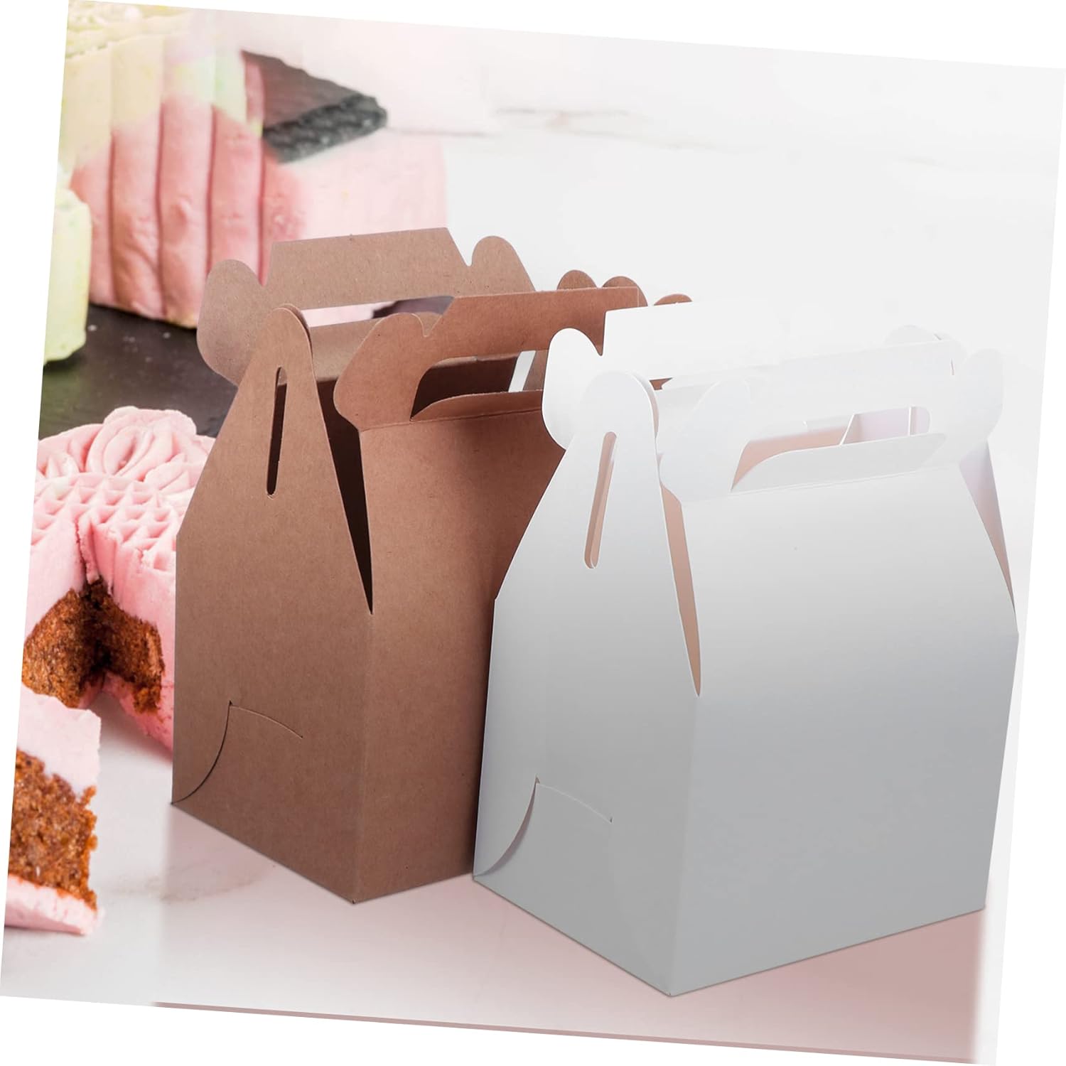 Hohopeti 10 Pcs cake kraft paper Food Treat Case Cupcake Carriers Holder cupcake cases cupcake container Muffin container Donuts container candy