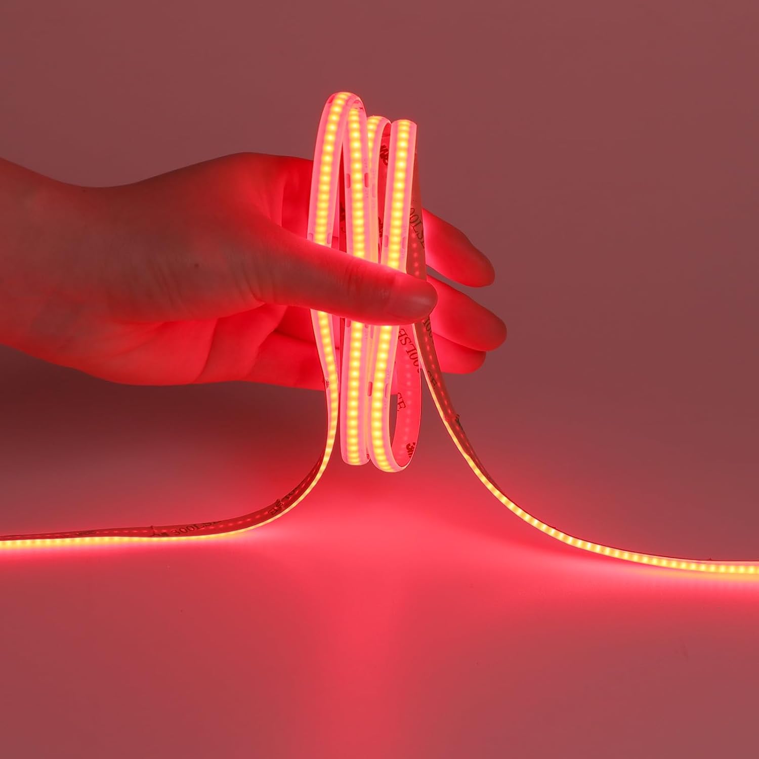 DC 5V USB COB rojo LED tira de luz IP65 impermeable USB alimentado 6.6ft2M 640LEDs alto brillo flexible luces de cinta LED