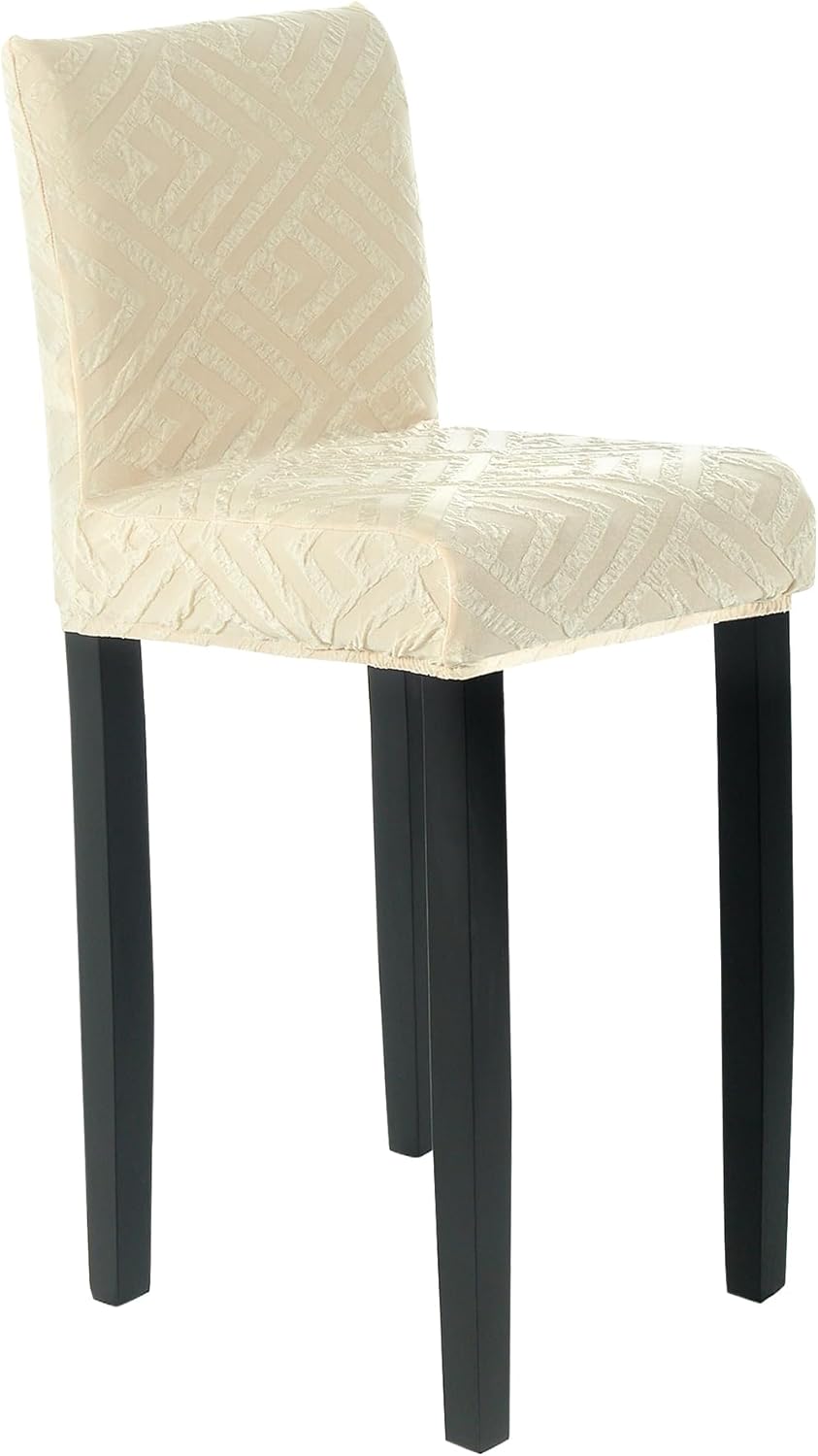 CZL Juego de 4 fundas para sillas de bar con textura 3D, fundas elásticas para taburetes de bar con respaldos para cocina, comedor, cafetería, 4
