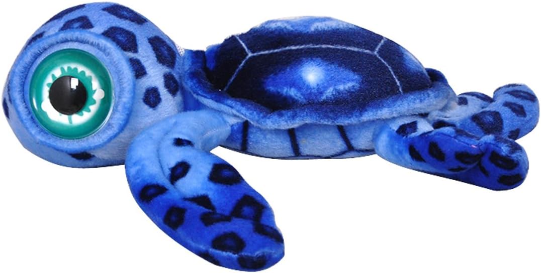 Muñeco de peluche suave de tortuga marina con emulación de peluche, juguetes de peluche de tortuga y el mejor regalo para juguetes para bebés (azul,