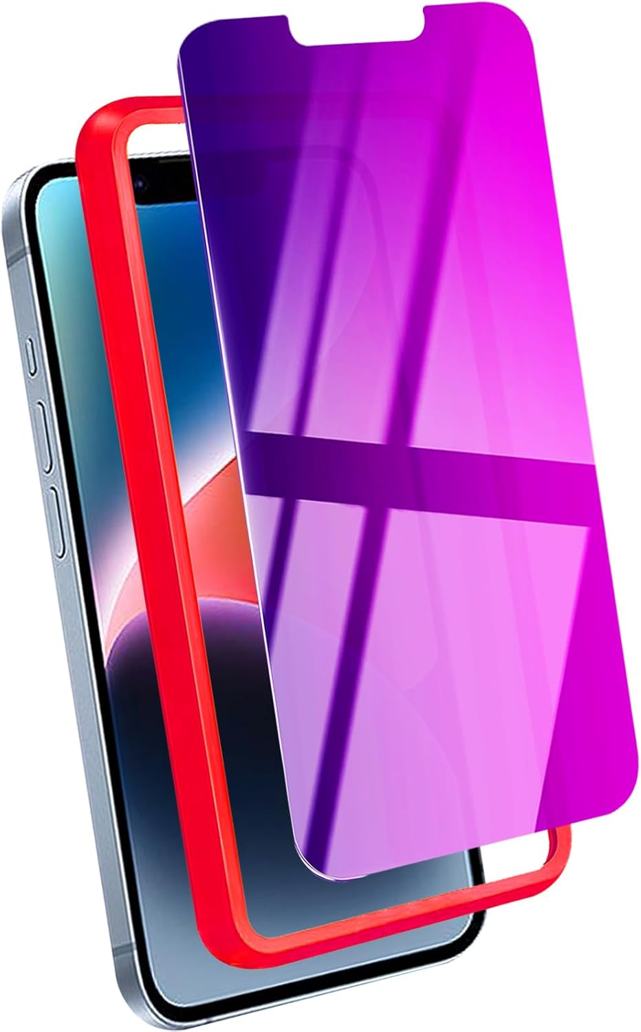 Compatible con iPhone 14 Plus, compatible con iPhone 13 Pro Max, protector de pantalla de privacidad degradado colorido de 28 grados antiespía de