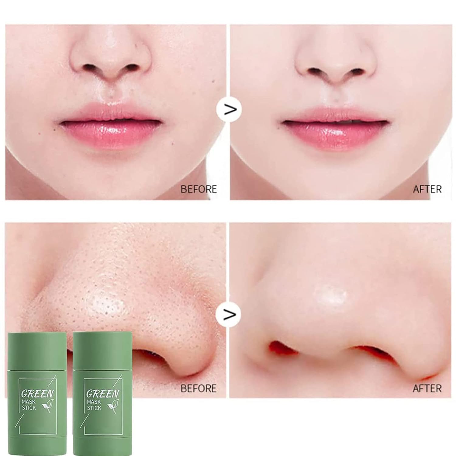 Máscara de té verde, barra de máscara de té verde de limpieza menos poros, máscara de té verde, removedor de puntos negros, mascarilla de té verde