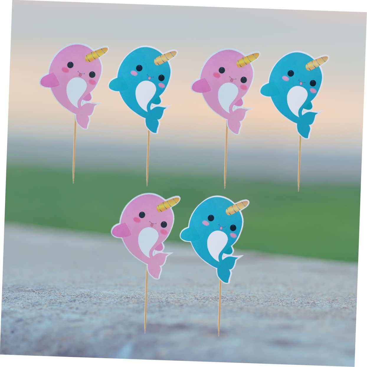 Alasum 18 Pcs Sea Cake Decoration Nautical Cupcake Picks Ocean Theme Birthday Party Decoration Beach Cupcake Topper Whale Decor Whale Cake