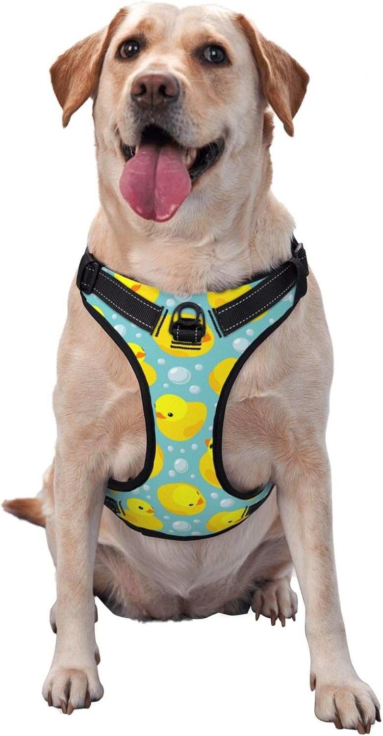 Arnés para perro sin tirones, chaleco ajustable de patos de goma amarillos