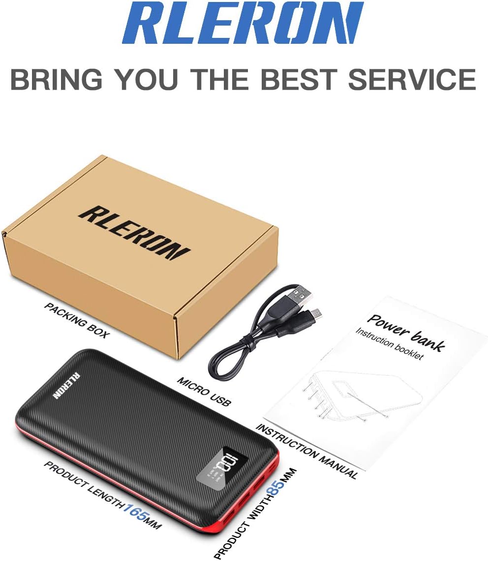 Power Bank – Cargador portátil de 24000 mAh, batería externa de gran capacidad, entradas duales y tres salidas con pantalla LCD, compatible con