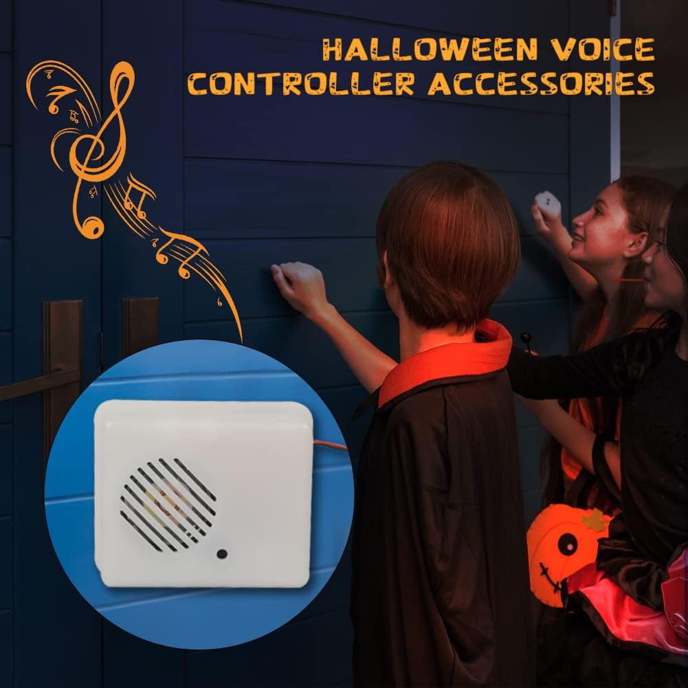 OILK Sensor de sonido de Halloween, altavoz de grito de terror, accesorios activados por voz, sensor de altavoz de sonido aterrador para decoración