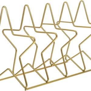 Zerodeko Soporte de estante organizador de escritorio para discos de vinilo, soporte de almacenamiento de archivos de revista en forma de estrella, Zerodeko Soporte de estante organizador de escritorio para discos de vinilo, soporte de almacenamiento de archivos de revista en forma de estrella,