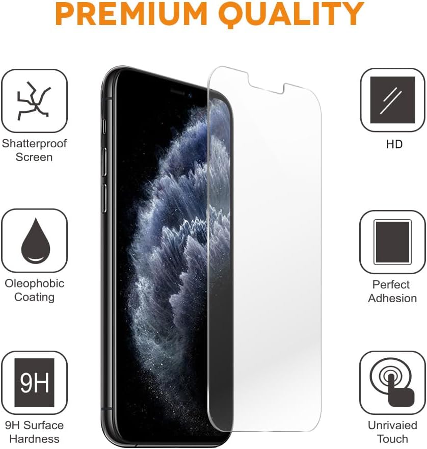 Xréel Platinum Shield compatible con iPhone 11 Pro Max, protector de pantalla de vidrio templado y protector de lente de cámara (paquete de 3),