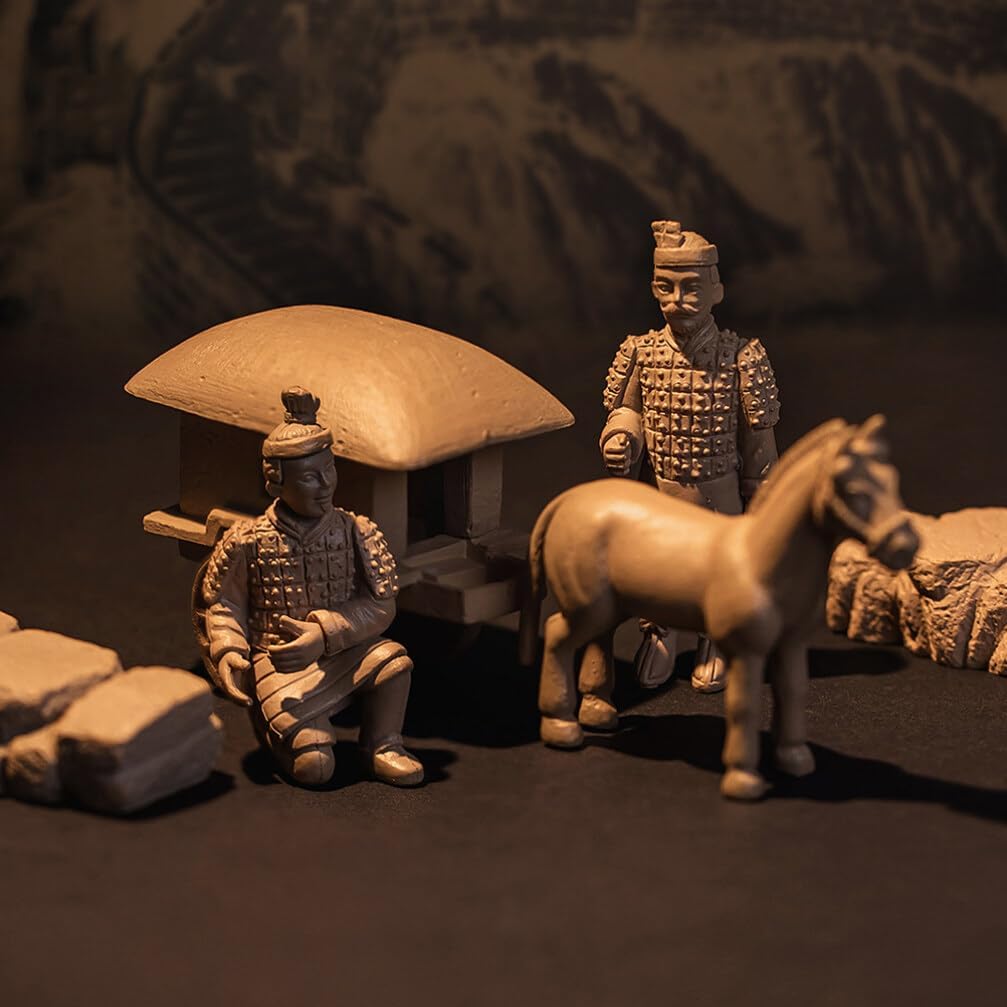 Abaodam 9 unidsset de estatuas de guerreros de terracota Xian China terracota guerreros carro y caballo modelo China Qin dinastía guerreros