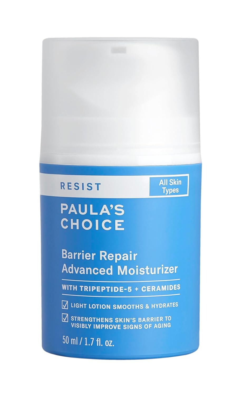Paula’s Choice RESIST Barrier Repair Hidratante avanzado con ceramidas, péptidos, crema de hidratación profunda para arrugas, antienvejecimiento