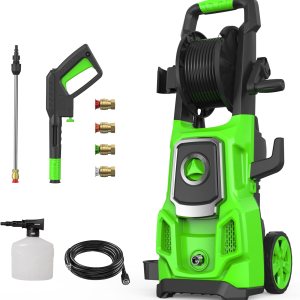 Lavadora a presión eléctrica, SWIPESMITH 3800 Max PSI, lavadora eléctrica de 2.6 GPM con carrete de manguera, 4 boquillas de conexión rápida, cañón Lavadora a presión eléctrica, SWIPESMITH 3800 Max PSI, lavadora eléctrica de 2.6 GPM con carrete de manguera, 4 boquillas de conexión rápida, cañón