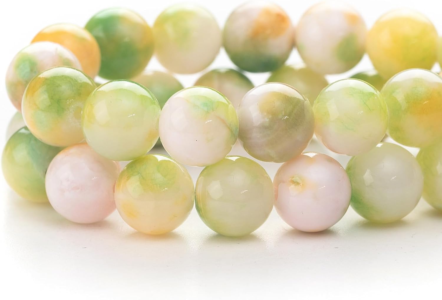 Cuentas de piedras preciosas naturales para la fabricación de joyas, cuentas de jaspe imperial verde, blanco, amarillo de 0.315 pulgadas, cuentas