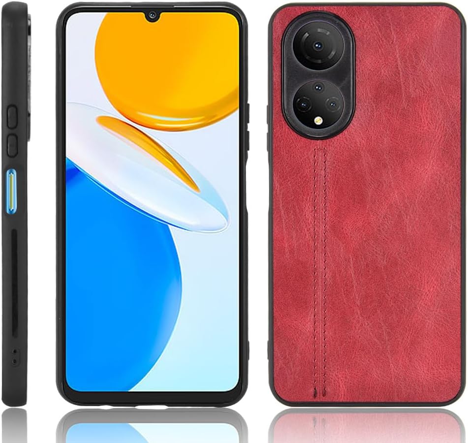 Funda para Honor Play 30 Plus 5G, funda para Honor X7 de piel sintética con funda 3 en 1, color rojo