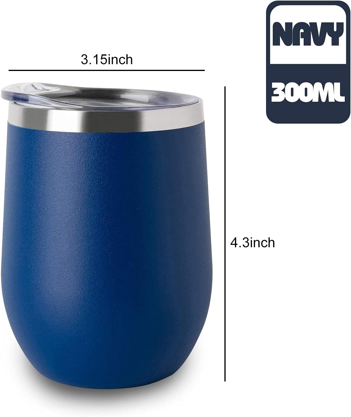 Vaso de vino de 10 oz, aislado al vacío, acero inoxidable