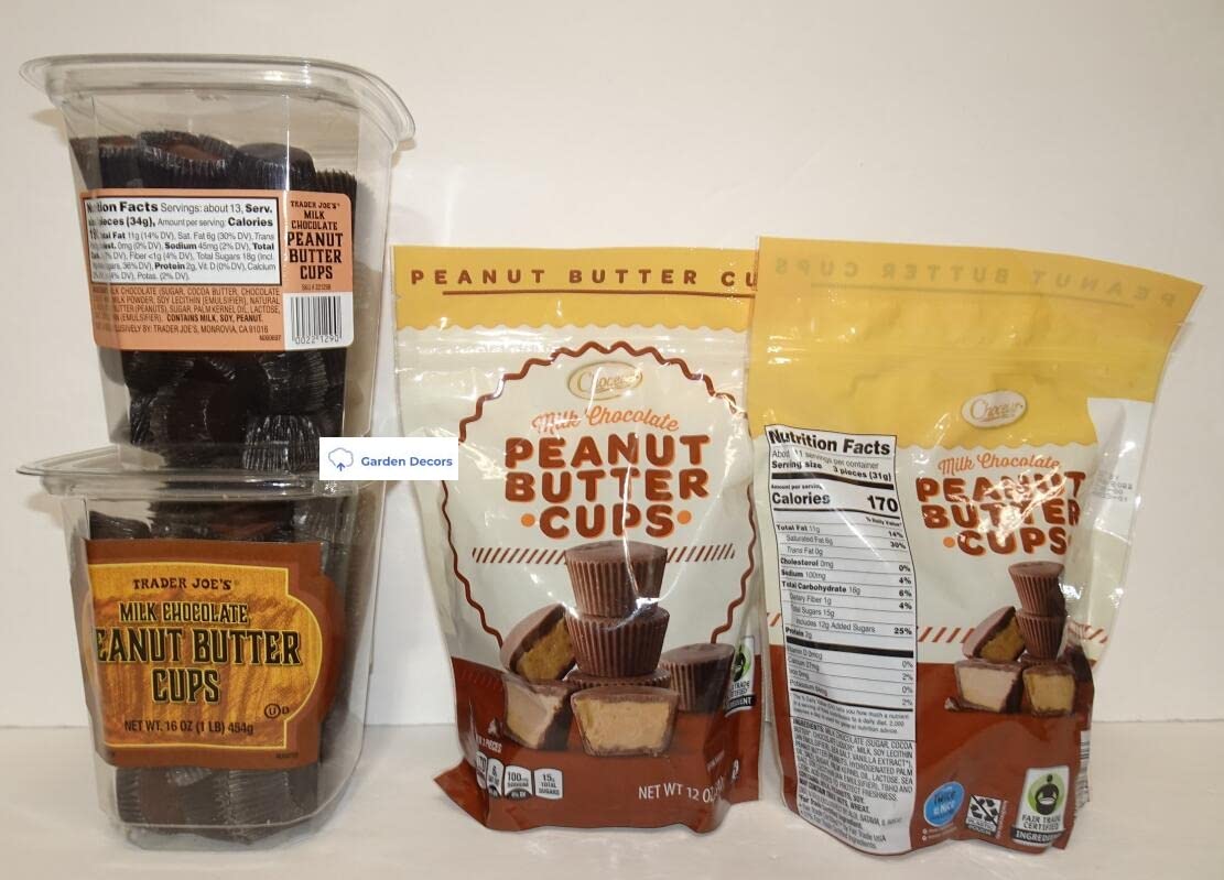 Trader Joe’s & Choceur – Tazas de mantequilla de maní con chocolate con leche (1 tina y 1 bolsa)