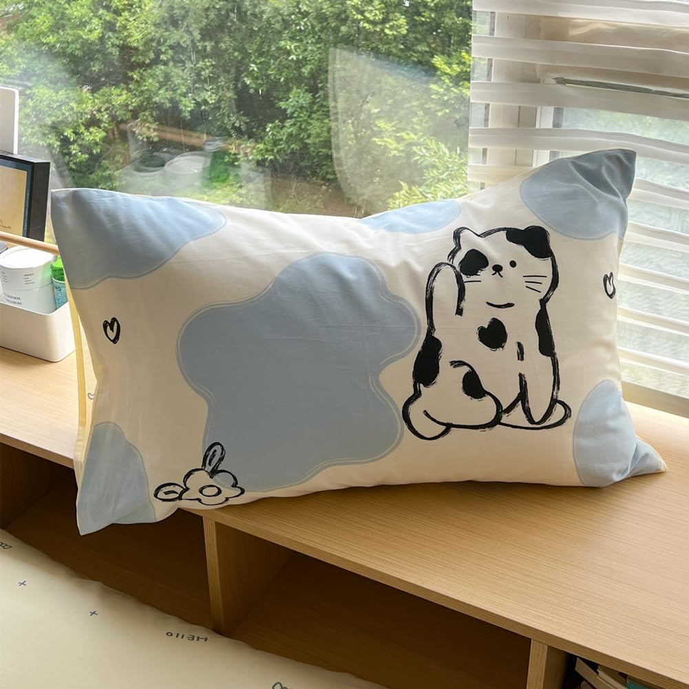 LIWHENHAO Juego de funda de edredón moderna abstracta para niños, ropa de cama 100% algodón, colección Home, 1 funda de edredón y 2 fundas de