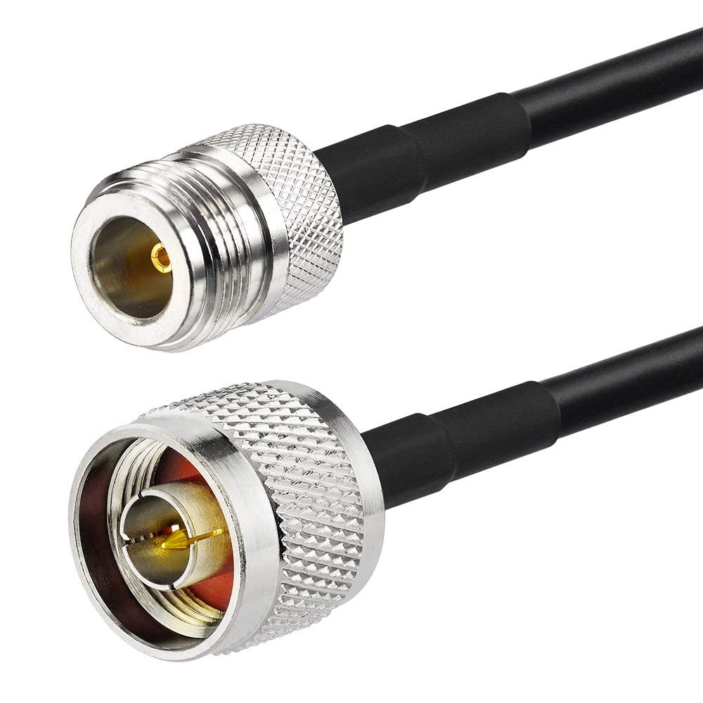Superbat Cable N macho a N hembra de 20 pulgadas + 2 piezas tipo N coaxial machohembra kit de adaptador para antena exterior LoRa Gateway Router