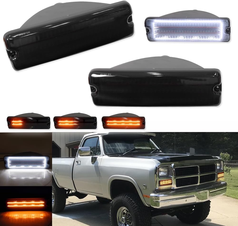 Para Dodge D150, D250, D350, W150, W150, W150, W250e, W350 Ramcharger, 1991 Dodge D150S, W150S Luces direccionales de estacionamiento delanteras