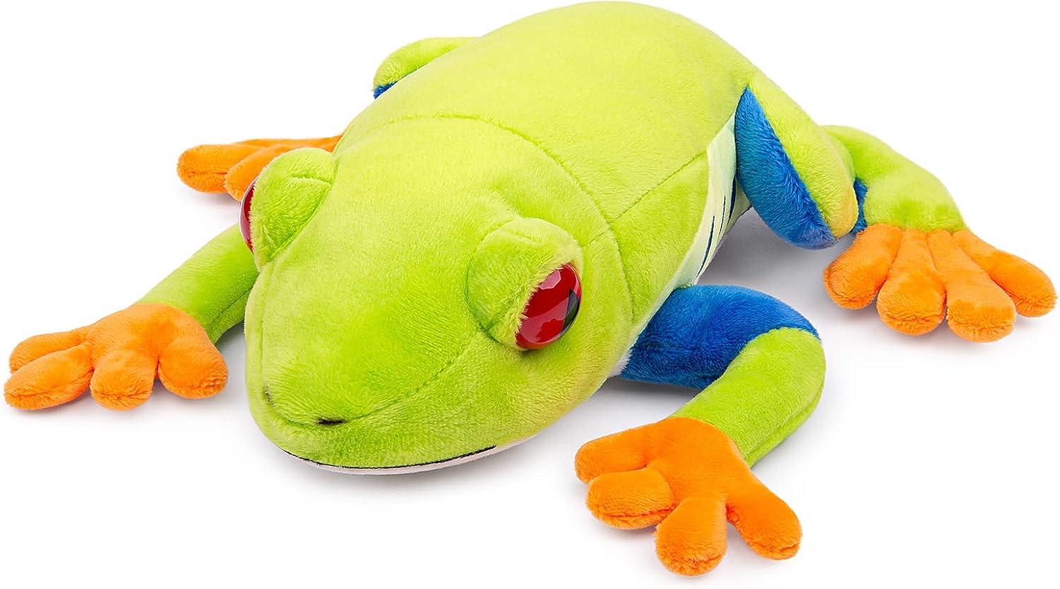 ZHONGXIN MADE Peluche de rana de árbol de ojos rojos, animal de peluche realista, rana reptil verde de 9 pulgadas, muñeca de felpa súper suave,