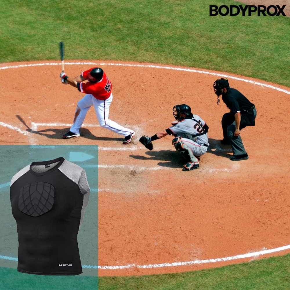 BODYPROX Camiseta protectora de pecho de béisbol