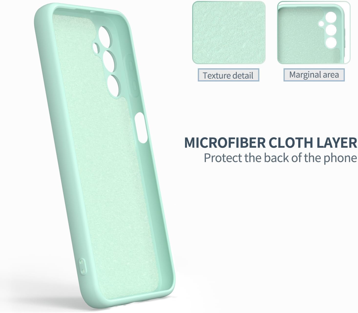 Boaixiaen Funda para Samsung Galaxy A14 5G, silicona líquida, delgada, suave TPU, protección de cuerpo completo, a prueba de golpes, para Galaxy A14