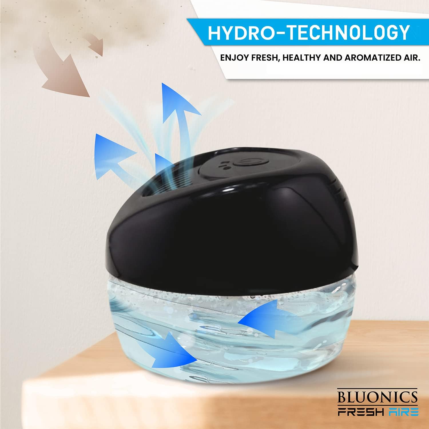 Bluonics Fresh Aire – Paquete de 3 lavadores de agua, revitalizador de aire y ambientador con una botella de fragancia de eucalipto con luz