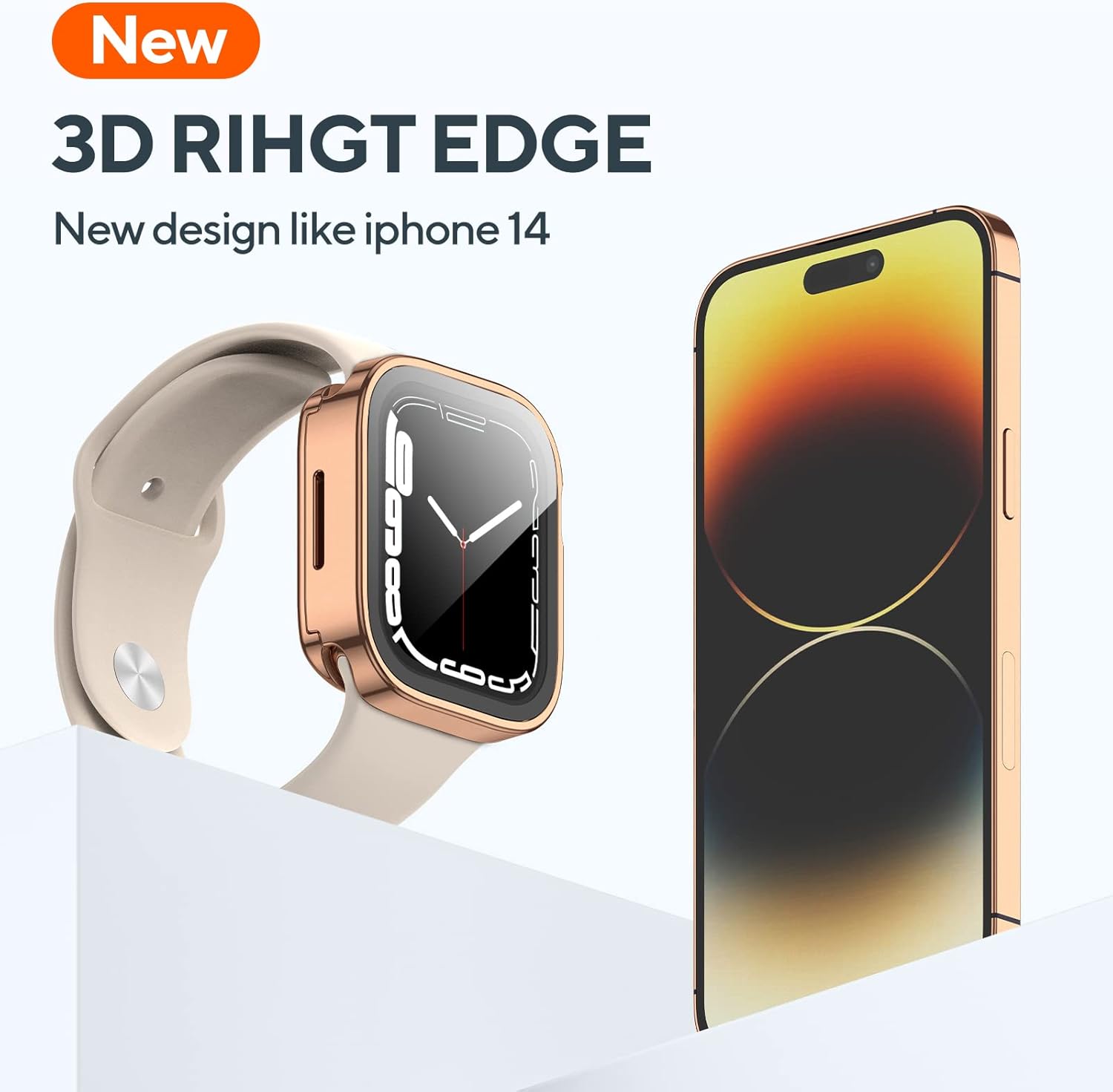 Paquete de 2 fundas impermeables 2 en 1 para Apple Watch Series SE SE2 6 5 4 1.575 pulgadas, borde recto PC parachoques delantero y trasero con