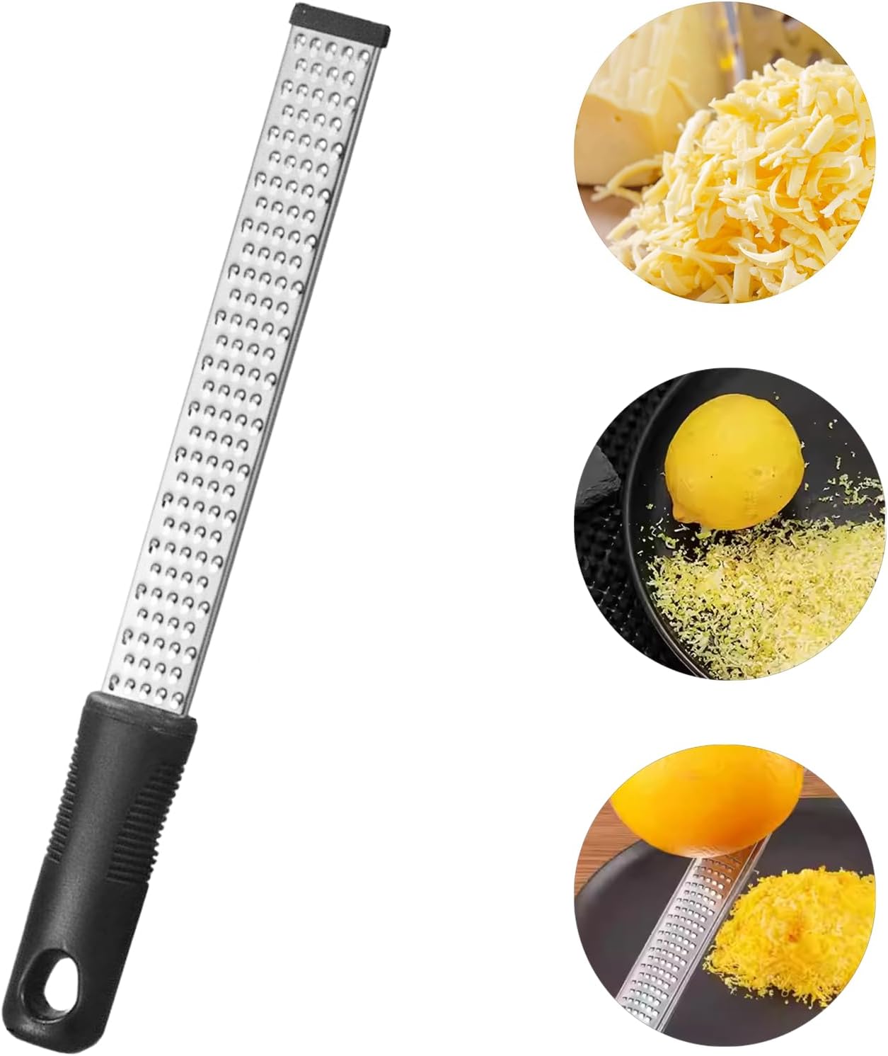 Rallador de limón Zester, rallador de cítricos, rallador de queso parmesano con asa, herramienta de rallador de limón para queso, cítricos, lima,