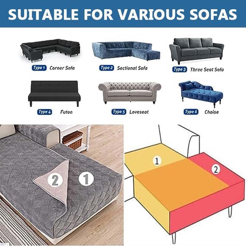 Funda para sofá de esquina en forma de L, funda para sofá de 3214 plazas, funda de terciopelo grueso para sofá, protector de muebles antideslizante,