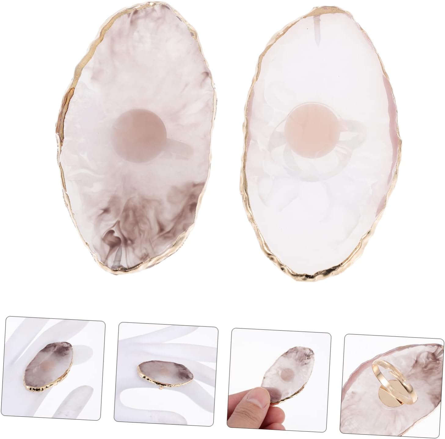 FOMIYES Paleta de maquillaje acrílico de resina de 2 piezas