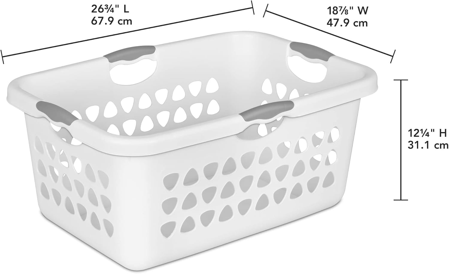 Bushel Ultra – Cesta para ropa sucia (plástico, 4 unidades), color blanco