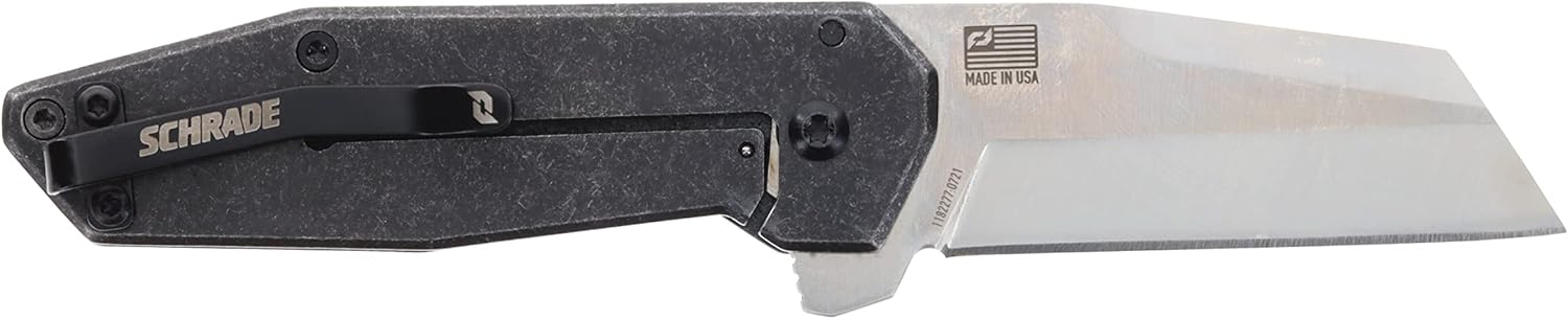 Schrade Carpeta Slyte clase beta 7.5 pulgadas con hoja de acero D2 de 3 pulgadas con mango de acero inoxidable para EDC