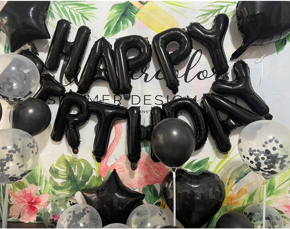 Decoraciones de cumpleaños número 28, suministros de fiesta, globos negros del número 28, globos de aluminio de Mylar de 28  decoración de globos de