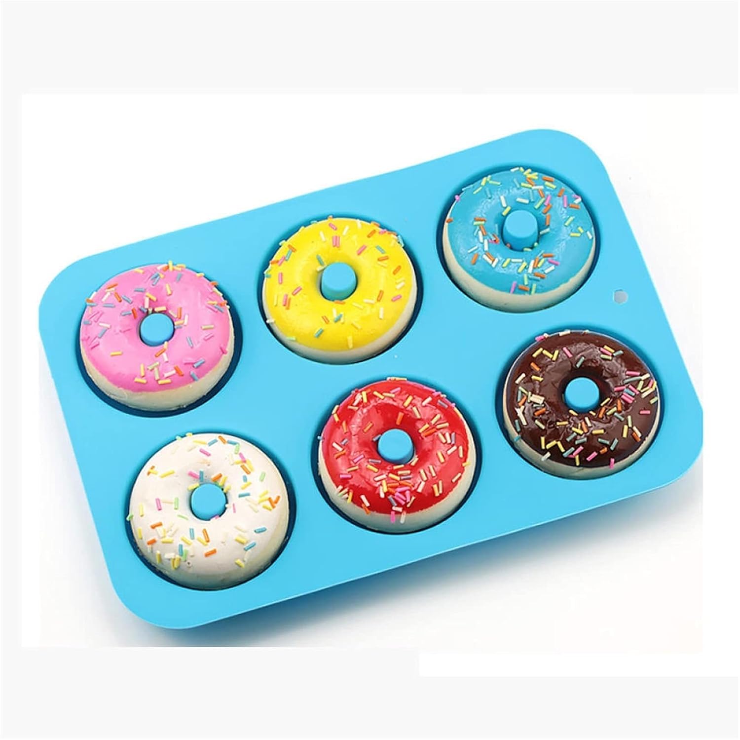 Molde de silicona para panadería de 6 cuadrículas, molde de dona antiadherente, molde de dona para el hogar, hecho a mano, postre hecho a mano,