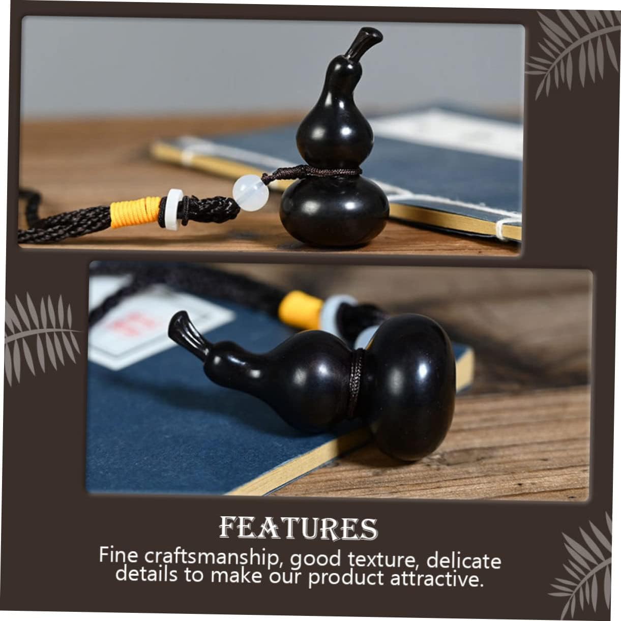 EXCEART Gourd Pendant Feng Shui Charms Keychain Figurine Charms Chinese Feng Shui Staue Wealth Charms Wealth Prosperity Decor Lucky Car Key Fob