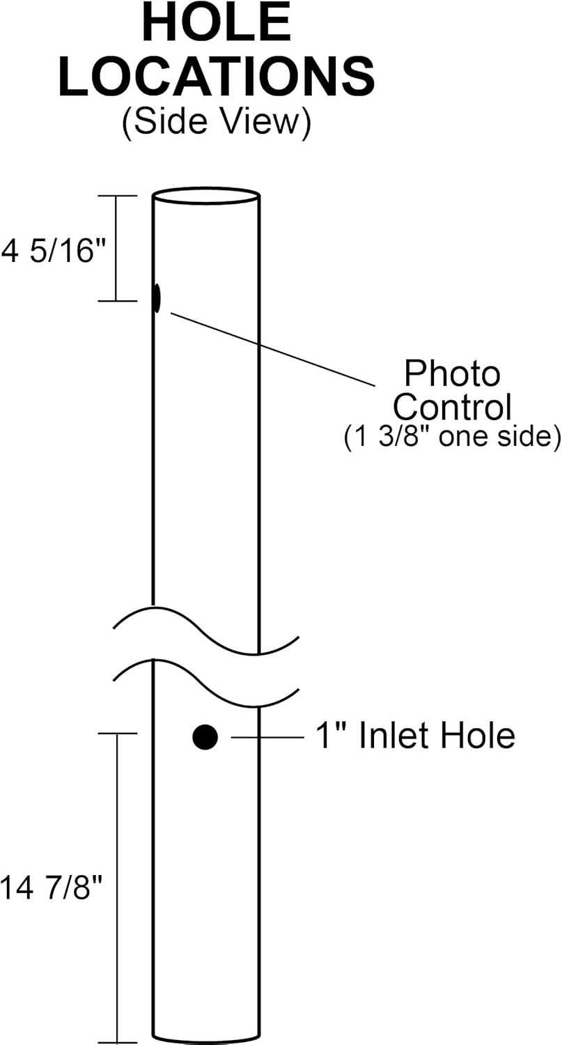 Solus SP7-320NCA-WH Poste de lámpara de entierro directo para exteriores de 7 pies con sensor fotográfico del atardecer al amanecer, se adapta a