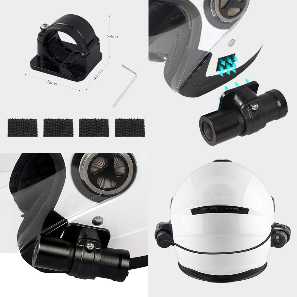 VSYSTO Cámara HD 1080P para casco de motocicleta, cámara frontal y trasera portátil para exteriores, visión nocturna, cámara de acción impermeable