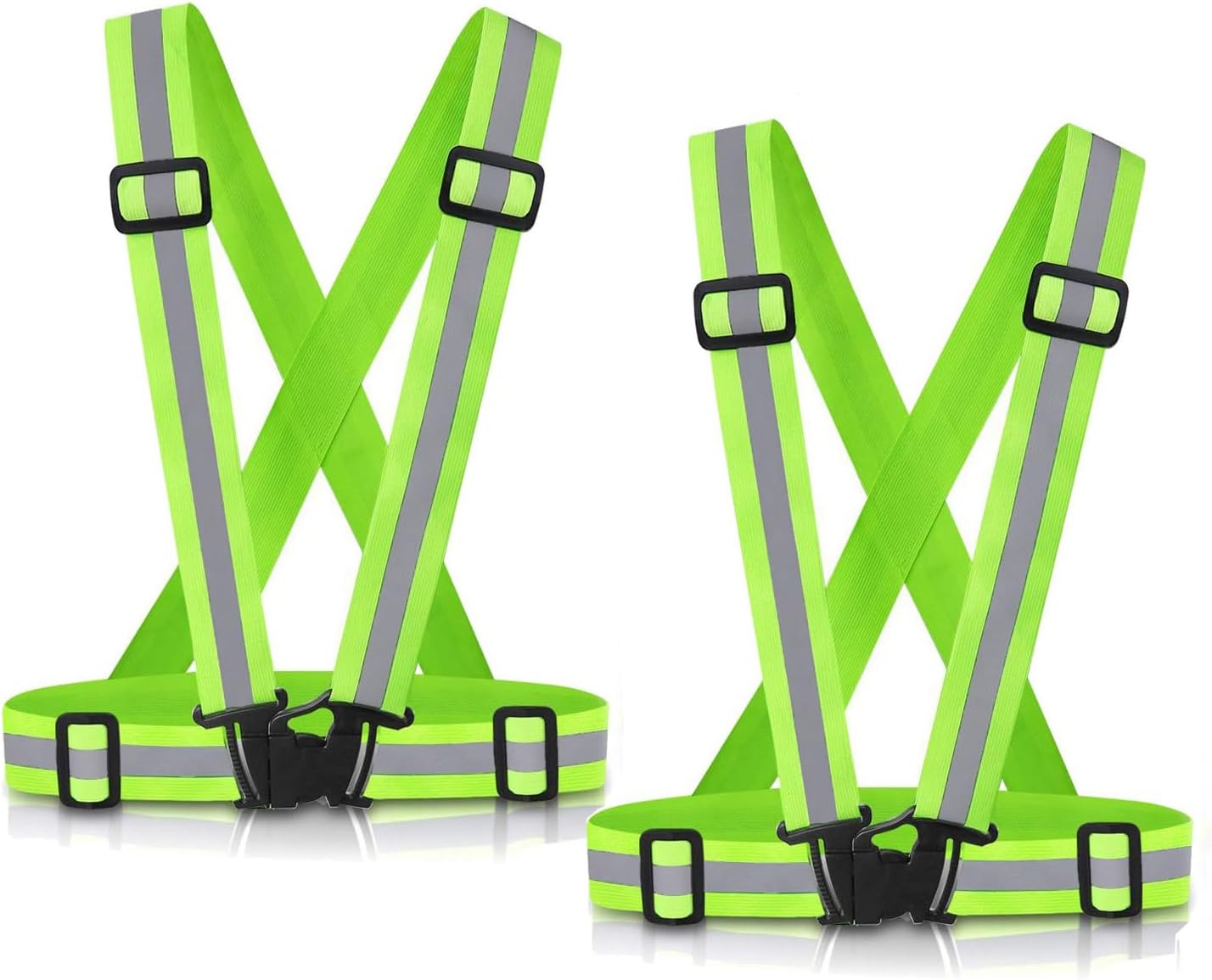 Chaleco reflectante para correr, paquete de 2 unidades, equipo reflectante de alta visibilidad para correr por la noche, ciclismo, motocicleta,