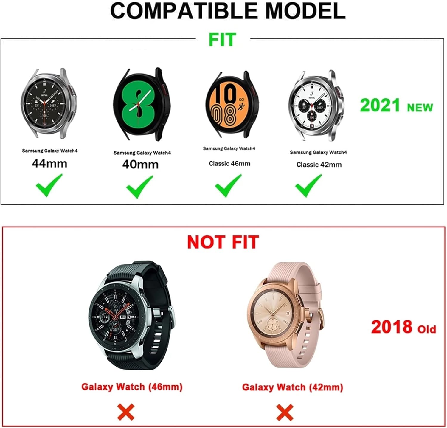 NEYENS Correa de silicona oficial de 0.787in para Samsung Galaxy Watch4 Classic 46 1.654in44 1.575in Smartwatch Ridge Sport Bracelet Correa de reloj