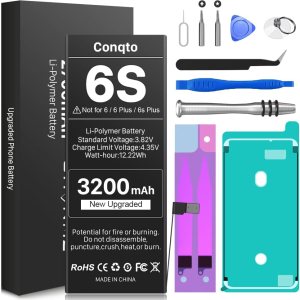 3200 mAh Batería para iPhone 6S (nueva versión 2023), nuevo reemplazo de batería de 0 ciclos de mayor capacidad mejorada para iPhone 6S modelo 3200 mAh Batería para iPhone 6S (nueva versión 2023), nuevo reemplazo de batería de 0 ciclos de mayor capacidad mejorada para iPhone 6S modelo
