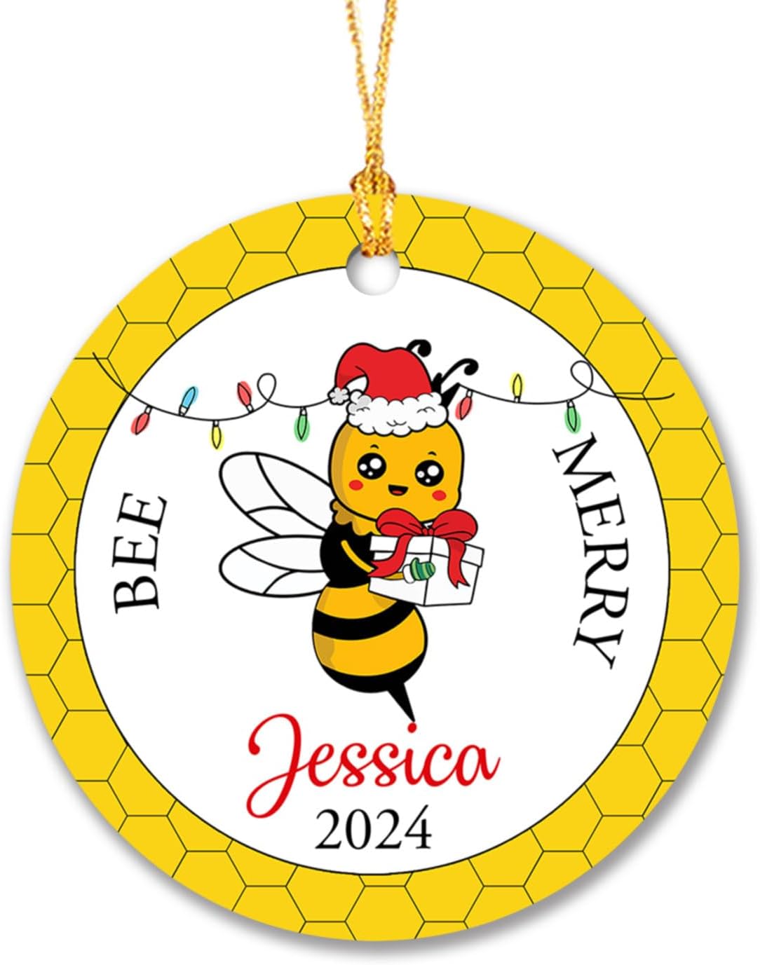 Adorno de Navidad de abeja 2023, adornos personalizados de Navidad de abeja 2023, decoración colgante de árbol de Navidad de abeja, regalo de