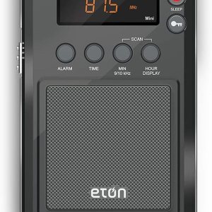 Eton – Mini radio compacta AMFMonda corta antena AM interna y antena FMSW telescópica reloj y alarma temporizador de sueño funda de cuero personalizada incluida compromiso con la preparación Eton – Mini radio compacta AMFMonda corta antena AM interna y antena FMSW telescópica reloj y alarma temporizador de sueño funda de cuero personalizada incluida compromiso con la preparación