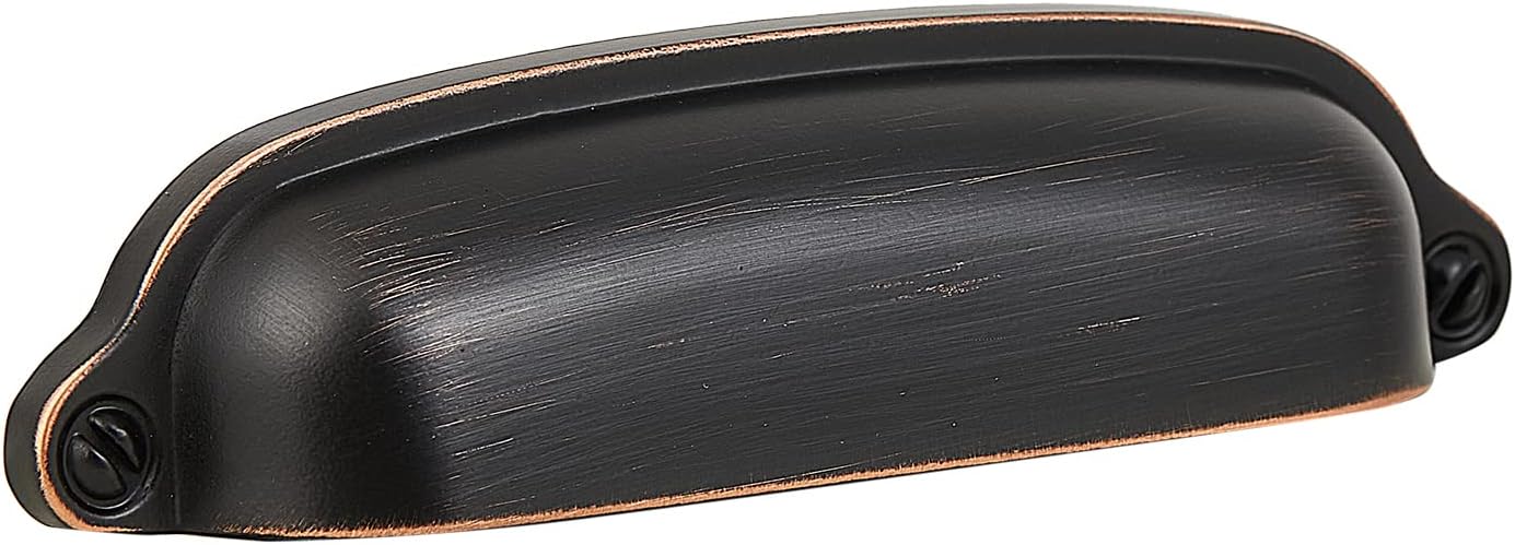 Tiradores europeos antiguos de 3 34 (3.780 in) pulgadas con agujero central para cajones, accesorios para gabinetes de cocina, paquete de 10, bronce