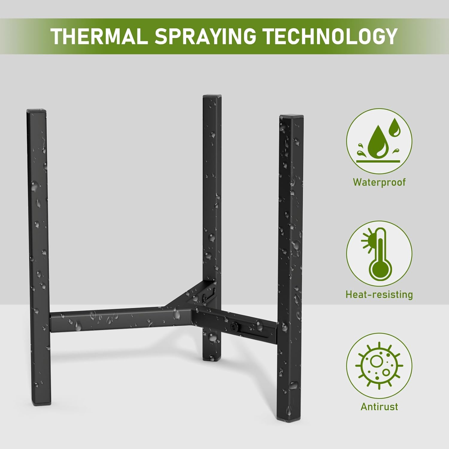 Blvornl Soporte ajustable para plantas, soporte de metal moderno de mediados de siglo, 3 patas, resistente para macetas de 12 a 16 pulgadas, soporte