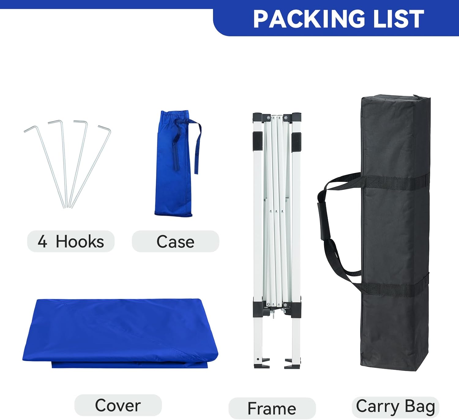 Gardesol E-Z – Tienda de campaña portátil para exteriores con bolsa de transporte y marco blanco, protección UV, de 6 x 4 pies, color azul