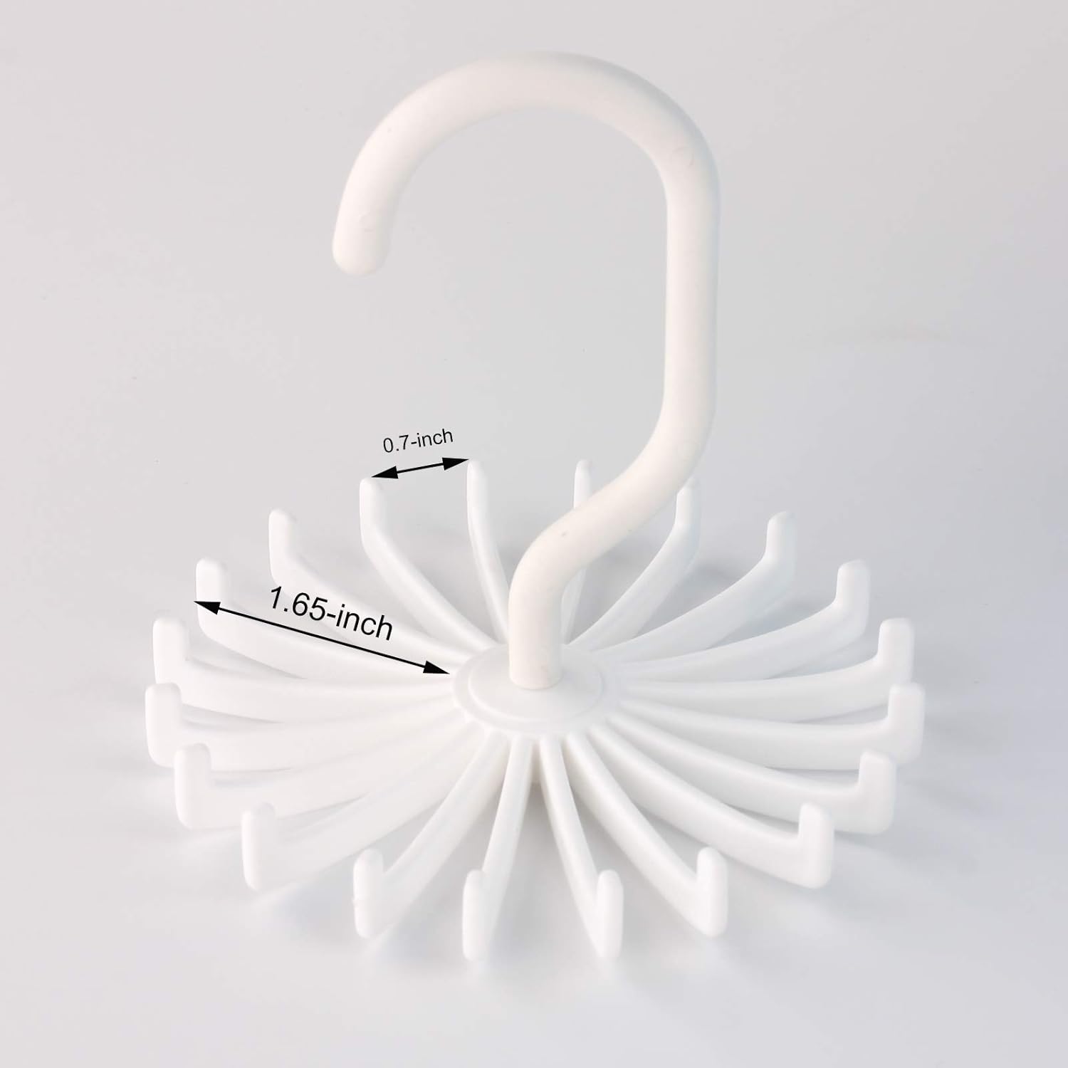 Paquete de 3 lazos giratorios organizador de armario, gancho para corbata, soporte para diadema (blanco)