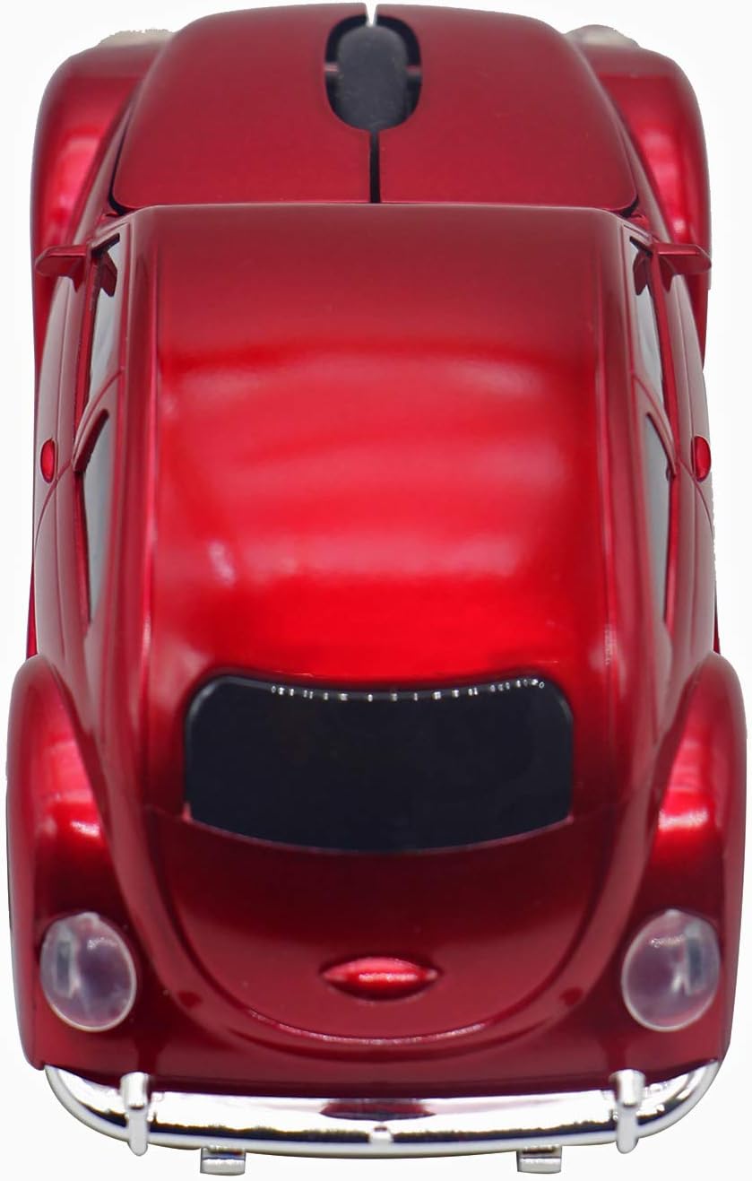 Aikchi Ratón inalámbrico para coche deportivo, ratón óptico 3D para computadora portátil de escritorio, ratones de computadora para JKC (rojo)